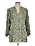 Monday Fun 100% Rayon Floral Green 3/4 Sleeve Blouse Size L - photo 1