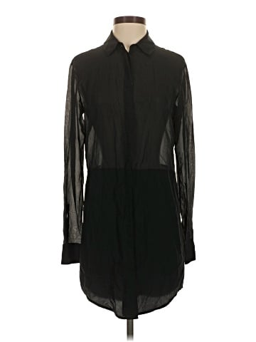 T by Alexander Wang Long Sleeve Silk Top (view 1)