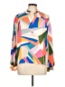 Fate 100% Polyester Color Block Green Long Sleeve Blouse Size L - photo 1
