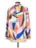 Fate 100% Polyester Color Block Green Long Sleeve Blouse Size L - photo 2