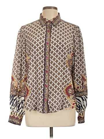 Hale Bob Long Sleeve Silk Top (view 1)