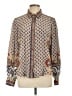 Hale Bob 100% Silk Paisley Brown Long Sleeve Silk Top Size L - photo 1
