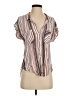 Harper Stripes Brown Short Sleeve Blouse Size S - photo 1