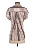 Harper Stripes Brown Short Sleeve Blouse Size S - photo 2