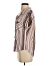 Harper Stripes Brown Short Sleeve Blouse Size S - photo 5