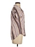 Harper Stripes Brown Short Sleeve Blouse Size S - photo 4