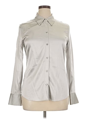 Theory Long Sleeve Silk Top (view 1)