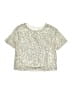 Cat & Jack Metallic Silver Short Sleeve Top Size 10 - 12 - photo 1
