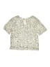 Cat & Jack Metallic Silver Short Sleeve Top Size 10 - 12 - photo 2