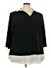Adrianna Papell Black 3/4 Sleeve Top Size 3X - photo 1