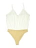 WAYF 100% Polyester White Yellow Bodysuit Size L - photo 1