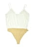 WAYF 100% Polyester White Yellow Bodysuit Size L - photo 2