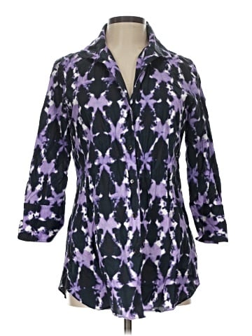 Lafayette 148 New York 3/4 Sleeve Button-Down Shirt (view 1)