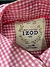 IZOD Checkered-gingham Pink 3/4 Sleeve Button-Down Shirt Size M - photo 7