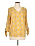 West Kei 100% Polyester Yellow 3/4 Sleeve Blouse Size L - photo 1