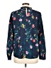 Halogen 100% Polyester Floral Blue Long Sleeve Blouse Size L - photo 2
