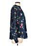 Halogen 100% Polyester Floral Blue Long Sleeve Blouse Size L - photo 4