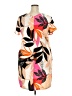 Apt. 9 100% Polyester Print Orange Casual Dress Size XXL - photo 2
