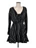 Express 100% Polyester Stripes Black Casual Dress Size Med Petite - photo 1