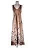 St Michael 100% Polyester Stars Tan Brown Casual Dress Size EU 36 / US 6 - photo 1