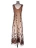 St Michael 100% Polyester Stars Tan Brown Casual Dress Size EU 36 / US 6 - photo 2
