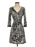 Spense Print Gray Casual Dress Size 2 (petite) - photo 1