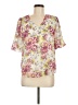 Cato 100% Polyester Floral Ivory Short Sleeve Blouse Size M - photo 1