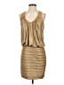 Cache 100% Polyester Metallic Gold Cocktail Dress Size 4 - photo 1