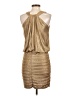 Cache 100% Polyester Metallic Gold Cocktail Dress Size 4 - photo 2