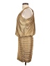 Cache 100% Polyester Metallic Gold Cocktail Dress Size 4 - photo 5