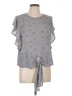 Monteau 100% Polyester Gray Short Sleeve Blouse Size L - photo 1