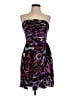 Cache 100% Silk Animal Print Purple Cocktail Dress Size 4 - photo 1