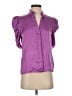 FRAME 100% Silk Purple Short Sleeve Silk Top Size XS - photo 1