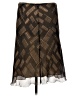 Max Studio 100% Silk Chevron-herringbone Brown Silk Skirt Size 10 - photo 2