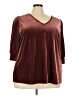 BLOOMCHIC Burgundy 3/4 Sleeve Top Size 22 - photo 1