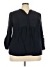 St. John's Bay 100% Rayon Black 3/4 Sleeve Blouse Size 3X - photo 1
