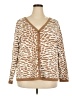 Dialogue Animal Print Brown Cardigan Size 2X - photo 1