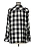 J.Jill 100% Rayon Checkered-gingham Black Long Sleeve Button-Down Shirt Size M - photo 2