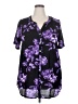 Roaman's 100% Rayon Purple Short Sleeve Blouse Size 18W - photo 1