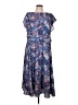eShakti 100% Polyester Paisley Blue Casual Dress Size L (estimated) - photo 1