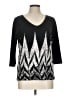 Valentina 100% Polyester Silver 3/4 Sleeve Top Size L - photo 1