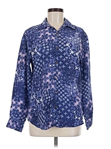 Garnet Hill Long Sleeve Silk Top (view 1)