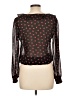 oasis 100% Polyester Print Black Long Sleeve Blouse Size 12 - photo 2