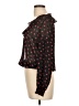 oasis 100% Polyester Print Black Long Sleeve Blouse Size 12 - photo 5