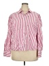 Free Assembly 100% Cotton Stripes Red Long Sleeve Button-Down Shirt Size 20 - photo 1