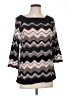 Nic + Zoe Chevron-herringbone Black Pullover Sweater Size L - photo 1