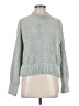Pink Republic 100% Polyester Metallic Solid Green Silver Turtleneck Sweater Size M - photo 1