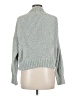 Pink Republic 100% Polyester Metallic Solid Green Silver Turtleneck Sweater Size M - photo 2