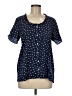 Left Coast by Dolan 100% Polyester Stars Blue Short Sleeve Blouse Size M - photo 1