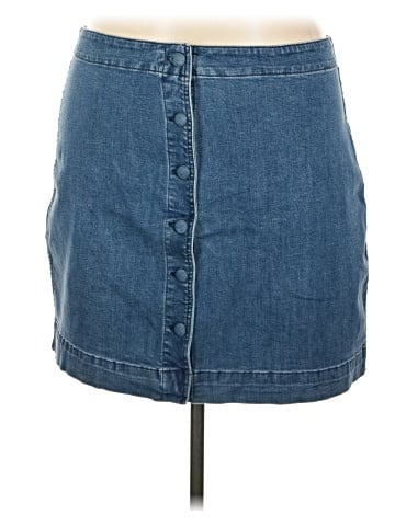 Madewell Stretch Denim A-Line Mini Skirt: Asymmetrical Edition (view 1)